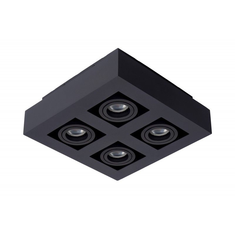 Lucide bodové povrchové svietidlá XIRAX Ceiling Light 4xGU10/5W LED DTW Black (old 09119/20/30)