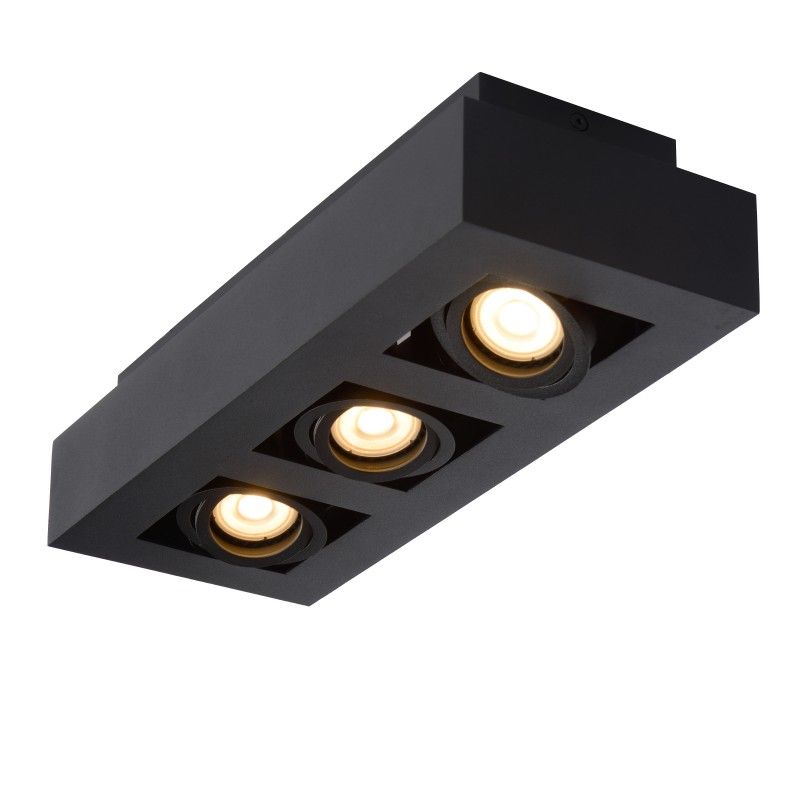 Lucide bodové povrchové svietidlá XIRAX Ceiling Light 3xGU10/5W LED DTW Black (old 09119/15/30)