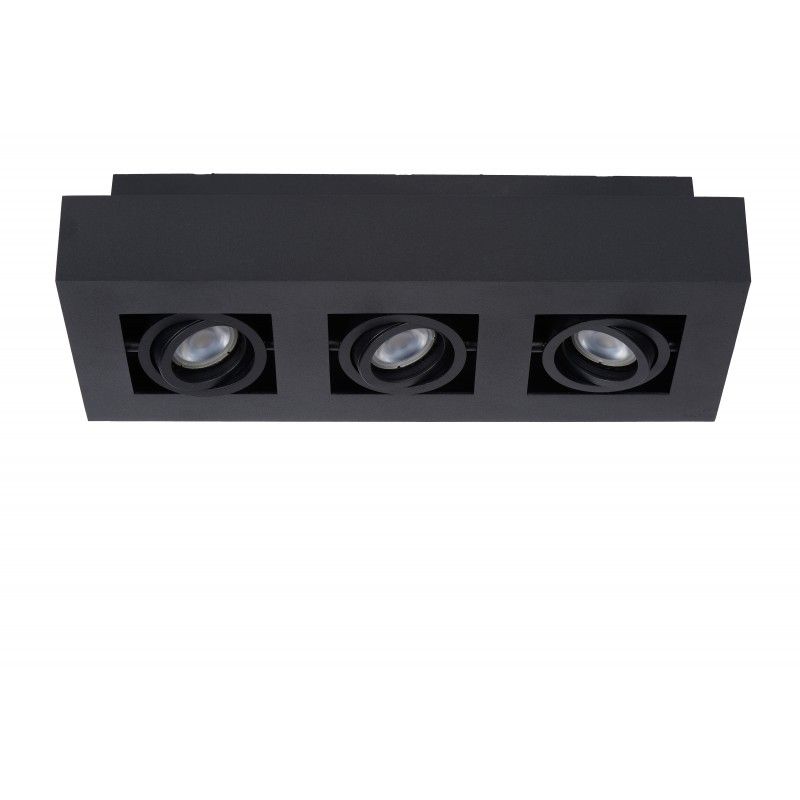 Lucide bodové povrchové svietidlá XIRAX Ceiling Light 3xGU10/5W LED DTW Black (old 09119/15/30)