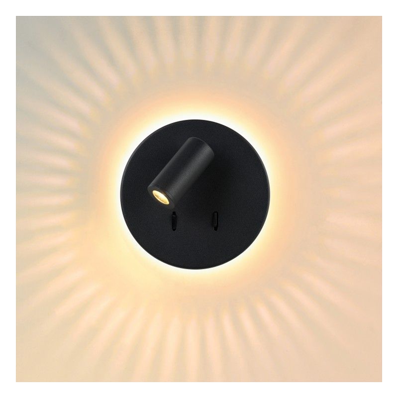 Lucide BENTJER - nástenné svietidlo - ? 14 cm - LED - 1x6W 3000K - čierne 79201/09/30