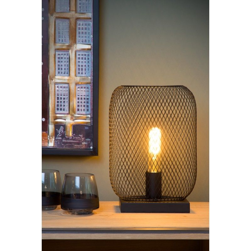 Lucide MESH - stolová lampa - E27/60W H32.5 cm - čierna 78592/01/30