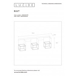 Lucide RIXT - stropné svietidlo - 3xE27/40W 21120/03/30