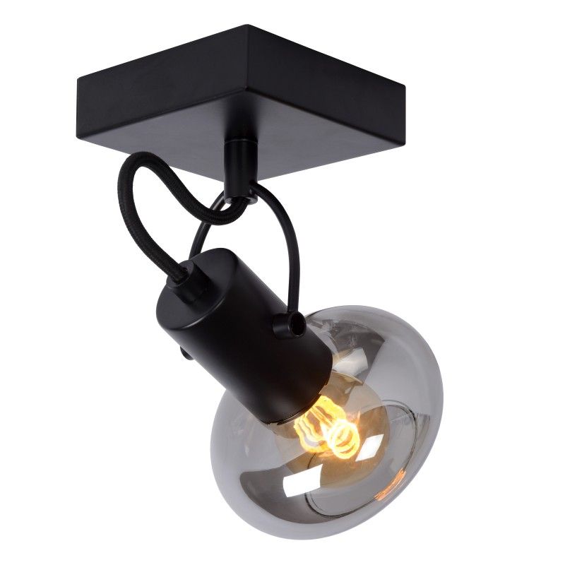 Lucide MADEE Ceiling spotlight 1x E14/25W Back/Smoke gla 17993/01/30