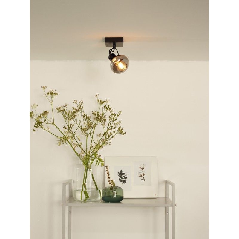 Lucide MADEE Ceiling spotlight 1x E14/25W Back/Smoke gla 17993/01/30