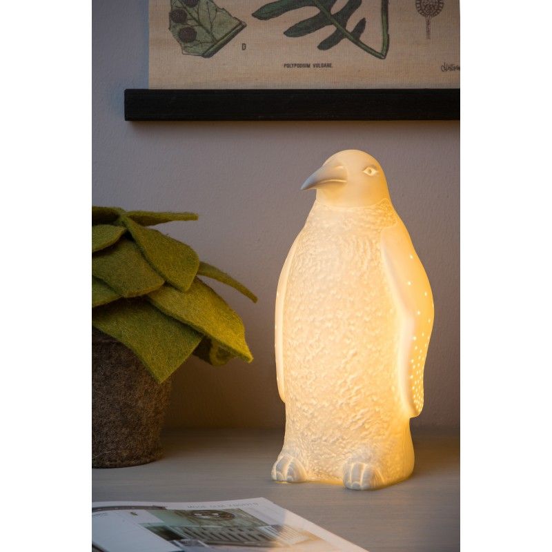 Lucide PINGUIN - stolná lampa - E14 H25.7cm - Biela 13532/01/31