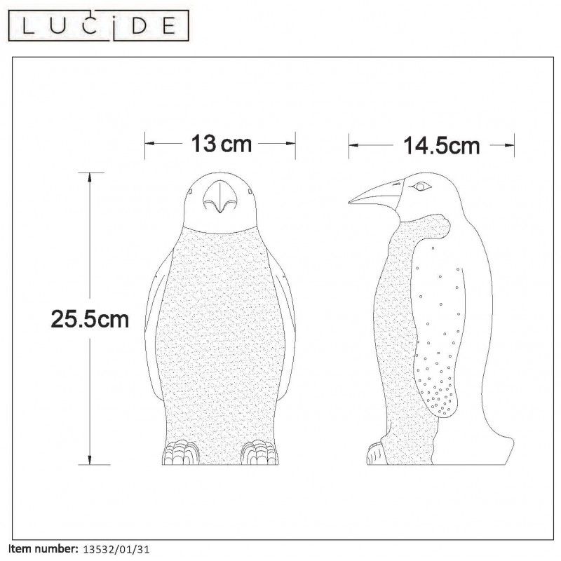 Lucide PINGUIN - stolná lampa - E14 H25.7cm - Biela 13532/01/31