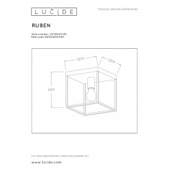 Lucide RUBEN - stropné svietidlo - 1x E27 40W 0124/01/30