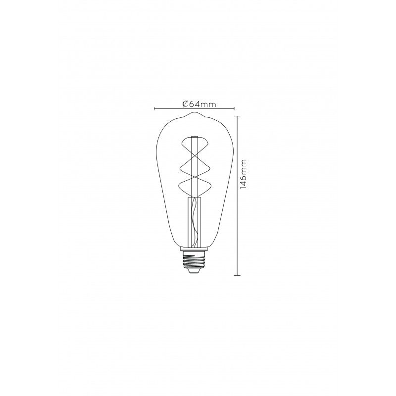 Lucide LED žiarovka TWLIGHTSWITCH SENSOR ST64 E27 4W Amber 49034/04/62