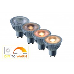 Lucide LED žiarovka Dimmable GU10 5W DIM TO WARM Silver 49009/05/36