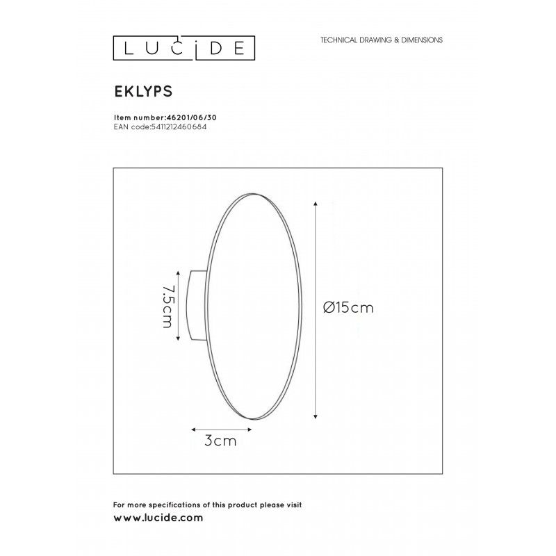 Lucide EKLYPS LED Wall Light 17083