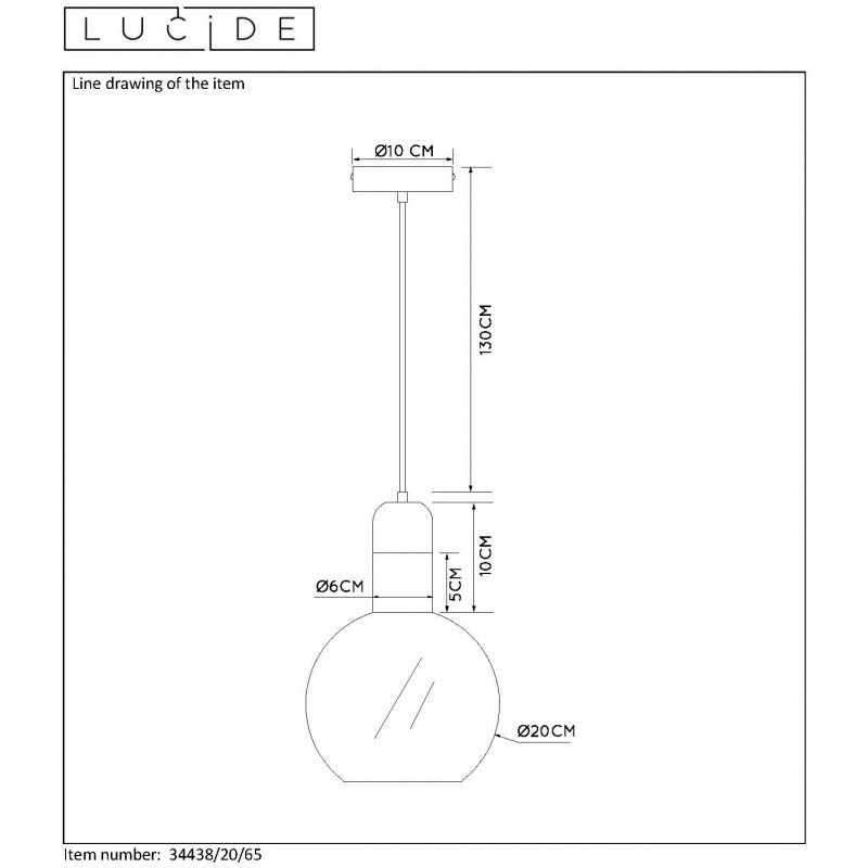Lucide závesné svietidlo JULIUS Pendant 1x E27 ?? 20cm Smoke Glass 34438/20/65