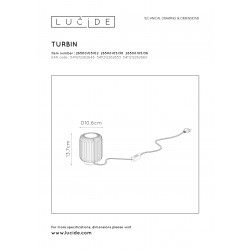 Lucide TURBIN Table lamp LED 5W H13.7 Ă?10.6 Dark Grey 26500/05/36
