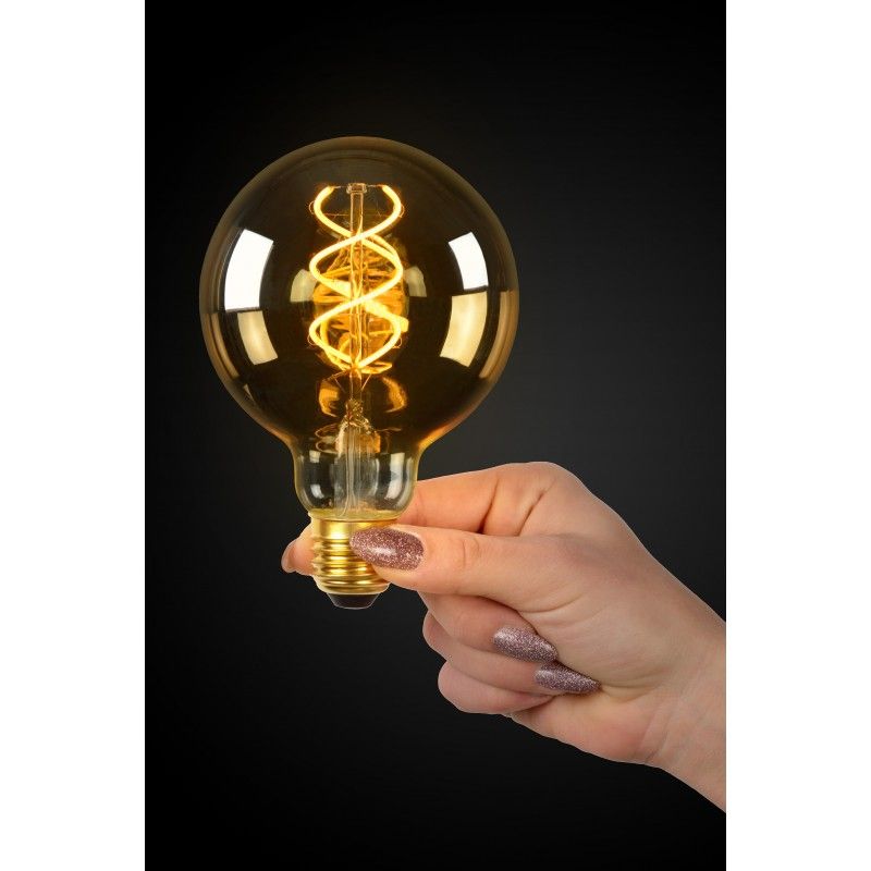 Lucide LED žiarovka - Filament žiarovka - Ă? 9 5 cm - LED Dim. - 1x5W 2200K - Amber 49032/05/62