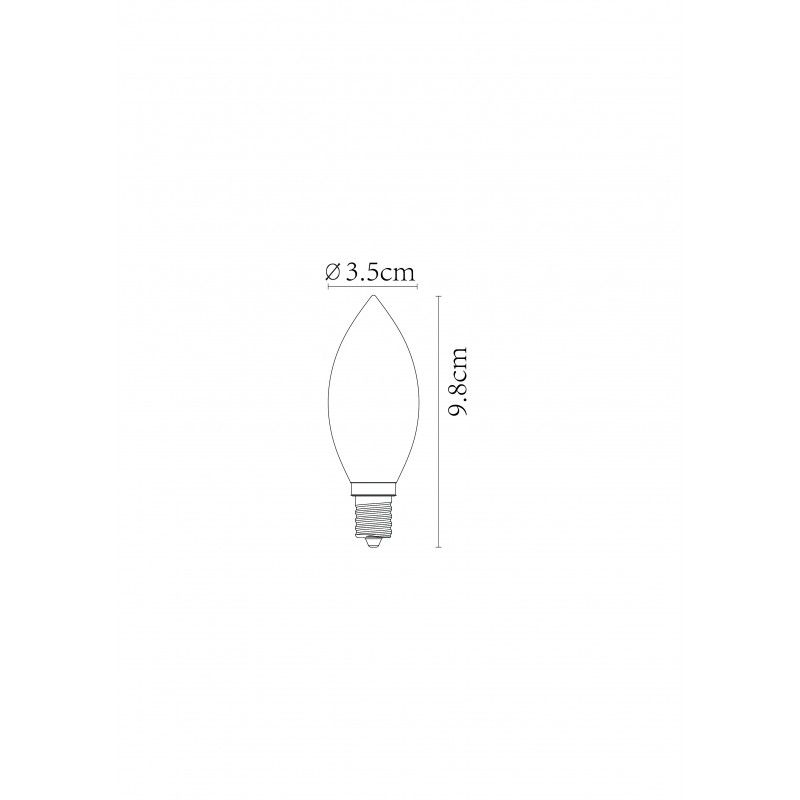 Lucide žiarovka C37 Filament Dimmable E14 4W 320LM 49023/04/60