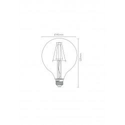 Lucide LED žiarovka - Filament žiarovka - Ă? 9 5 cm - LED Dim. - 1x5W 2700K - Transparant 49016/05/60