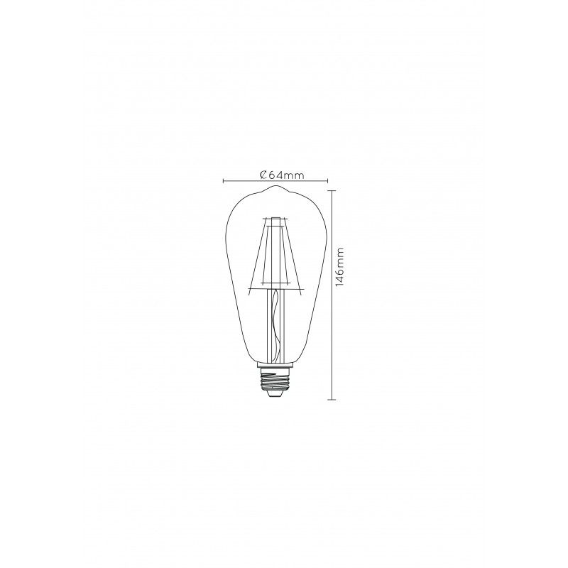 Lucide LED žiarovka - Filament žiarovka - Ă? 6 4 cm - LED Dim. - 1x5W 2700K - Transparant 49015/05/60