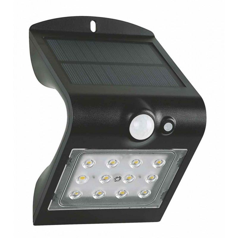 GREENLUX nástenné svietidlo FOX SOLAR PIR 12LED B NW GXSO005