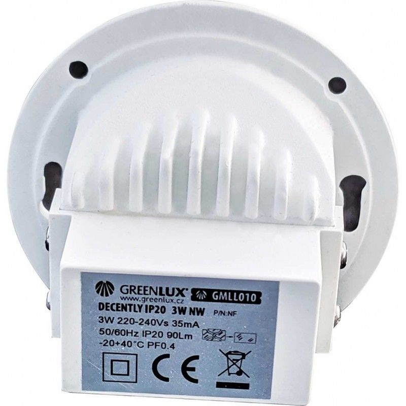 GREENLUX orientačné svietidlo schodišťové DECENTLY R2 White 3W NW GXLL064