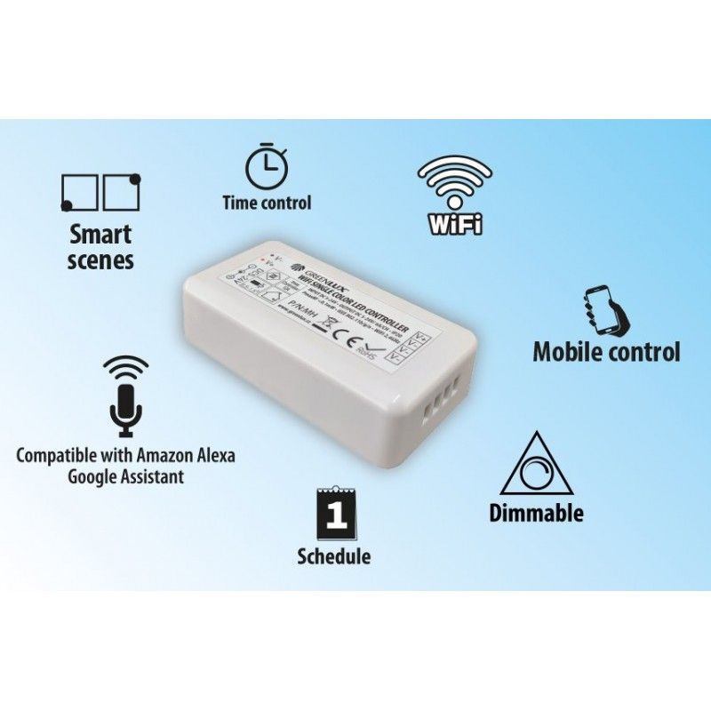 Greenlux WiFi SINGLE COLOR LED CONTROLLER - Inteligentný WiFi LED ovládač GXSH072