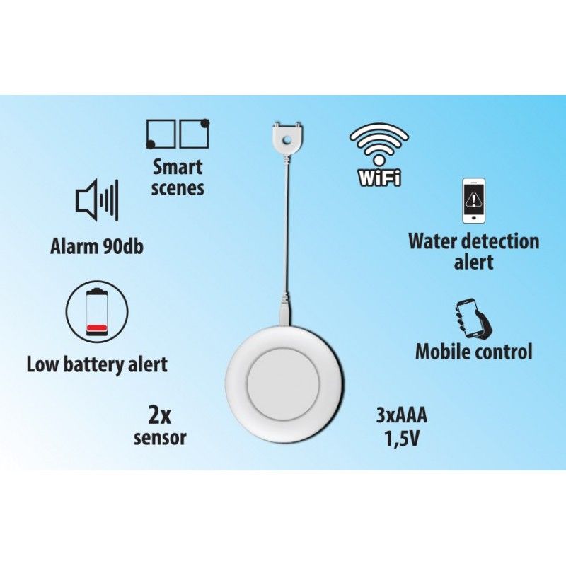 Greenlux WiFi BATTERY FLOOD SENSOR - Inteligentný senzor úniku vody GXSH080
