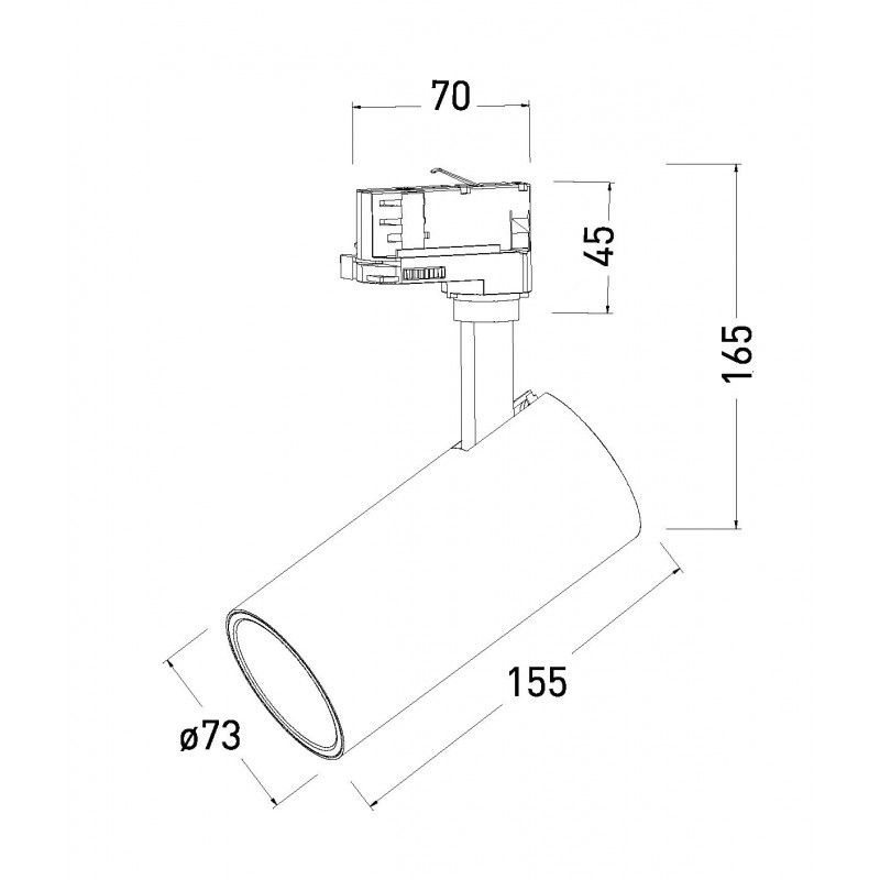 Greenlux TENGUO TRACK W GU10 - Svietidlo GU10 na lištový TRACK system GXTR130