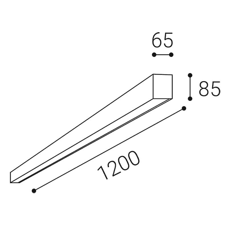 LED2 LINO II 120 P, W PRISMA 32W DALI/PUSH DIM 3CCT 3000K/3500/4000K 1314251D