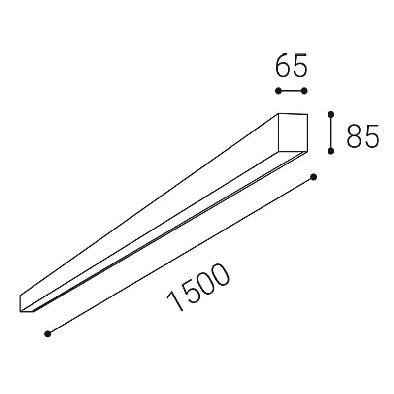 LED2 LINO II 150 P, W PRISMA 49W DALI/PUSH DIM 3CCT 3000K/3500/4000K 1314351D